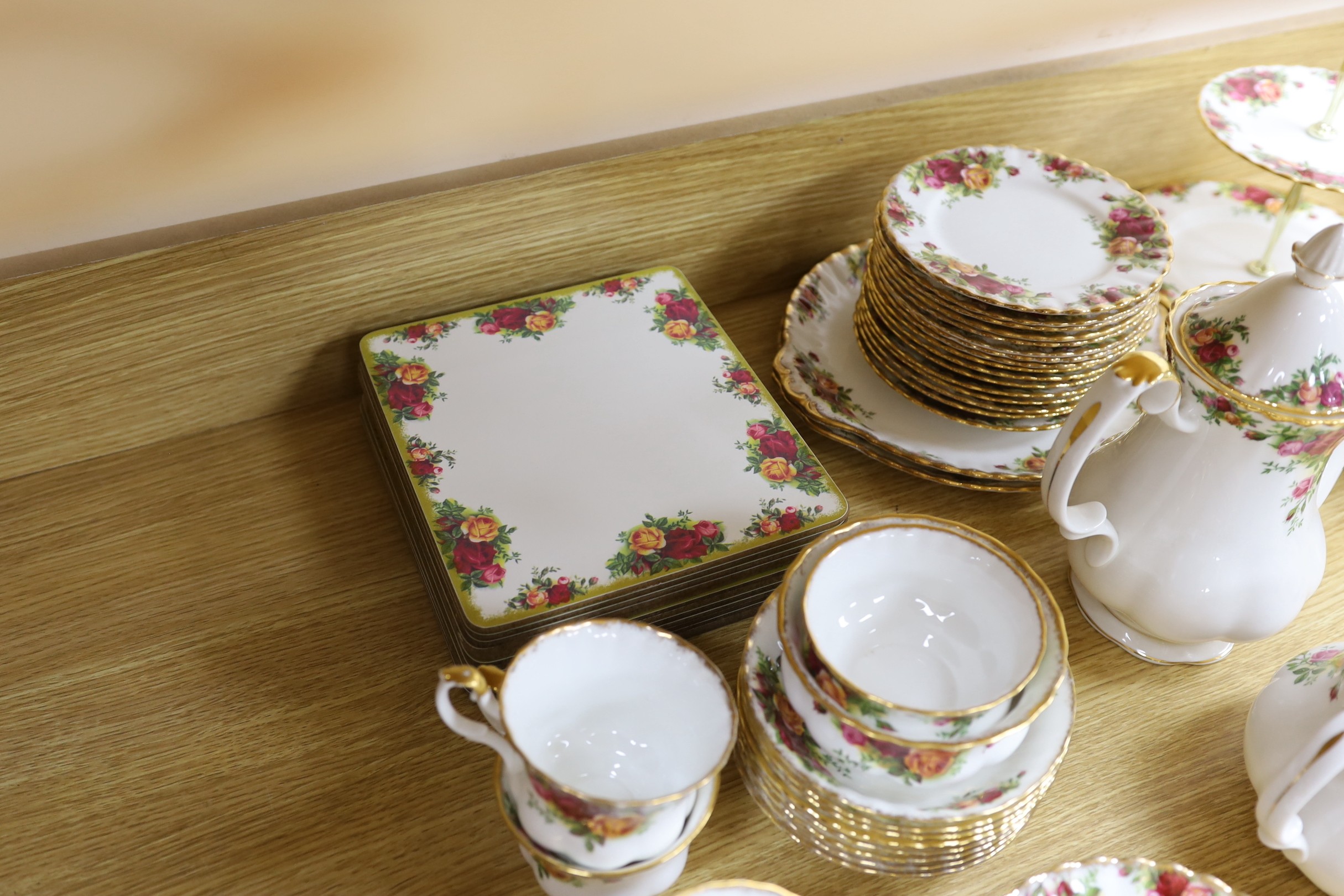 An extensive Royal Albert Old Country Roses dinner, tea service etc.